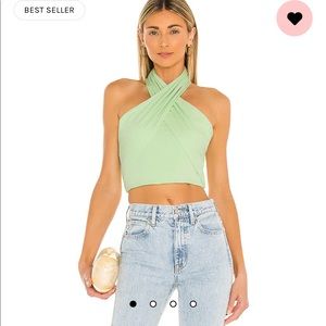 Superdown Amelie Wrap top in Mint
